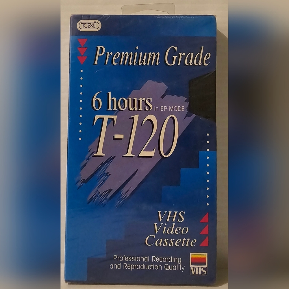 VINTAGE Premium Grade T-120 6HR EP Mode Blank VHS Video Cassette Tape NEW Sealed